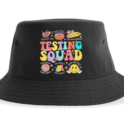 Funny Test Day Motivational Teacher Student Testing Squad Sustainable Bucket Hat