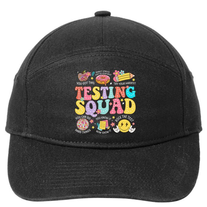 Funny Test Day Motivational Teacher Student Testing Squad 7-Panel Snapback Hat