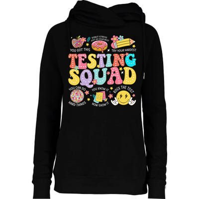 Funny Test Day Motivational Teacher Student Testing Squad Womens Funnel Neck Pullover Hood