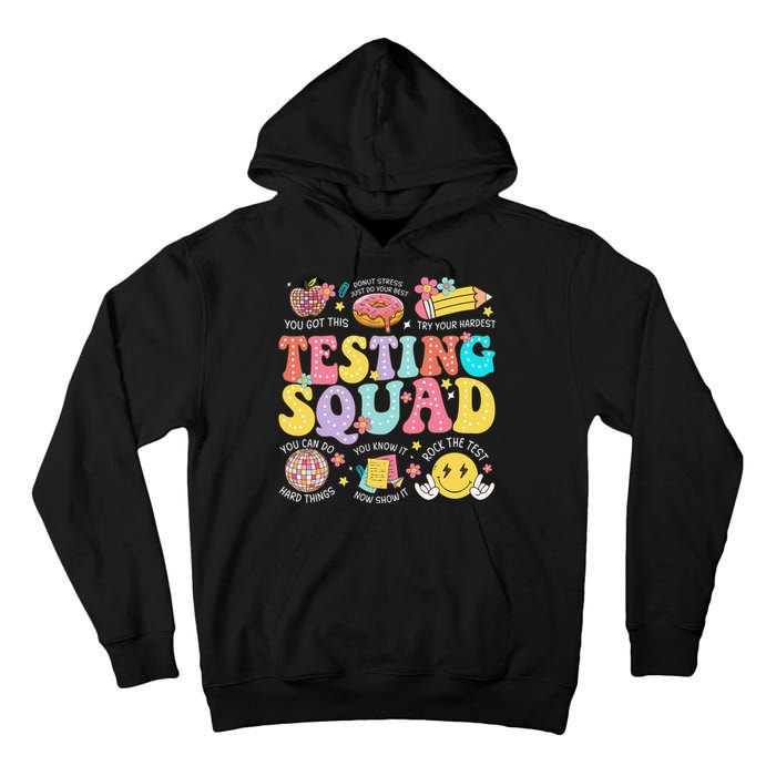 Funny Test Day Motivational Teacher Student Testing Squad Tall Hoodie