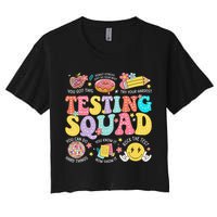 Funny Test Day Motivational Teacher Student Testing Squad Crop Top