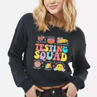 Funny Test Day Motivational Teacher Student Testing Squad Cropped Pullover Crew