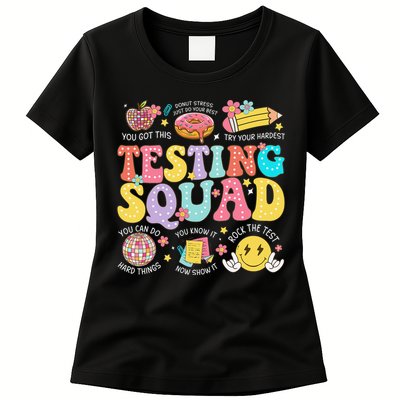 Funny Test Day Motivational Teacher Student Testing Squad Womens T-Shirt