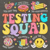 Funny Test Day Motivational Teacher Student Testing Squad Cotton Canvas Backpack