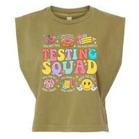 Funny Test Day Motivational Teacher Student Testing Squad Garment-Dyed Women's Muscle Tee
