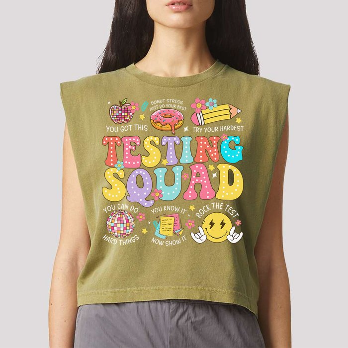 Funny Test Day Motivational Teacher Student Testing Squad Garment-Dyed Women's Muscle Tee