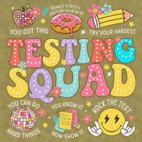 Funny Test Day Motivational Teacher Student Testing Squad Garment-Dyed Women's Muscle Tee
