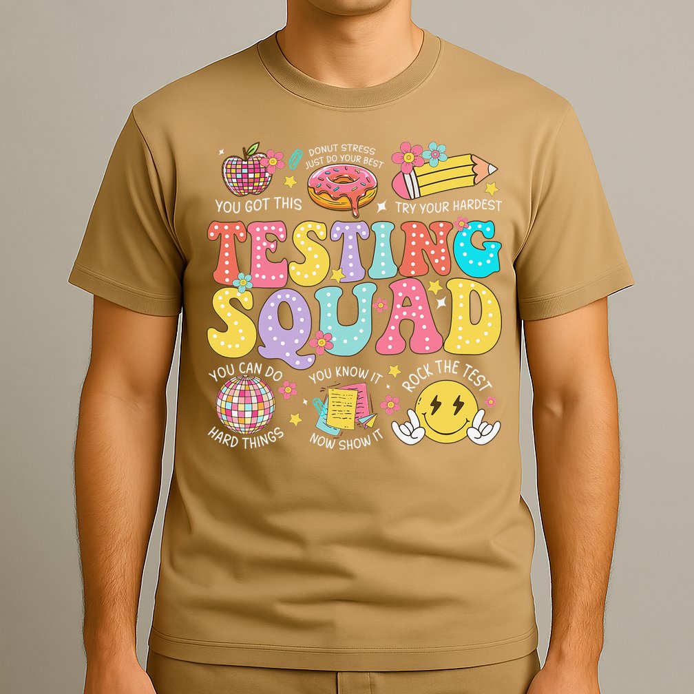 Funny Test Day Motivational Teacher Student Testing Squad T-Shirt