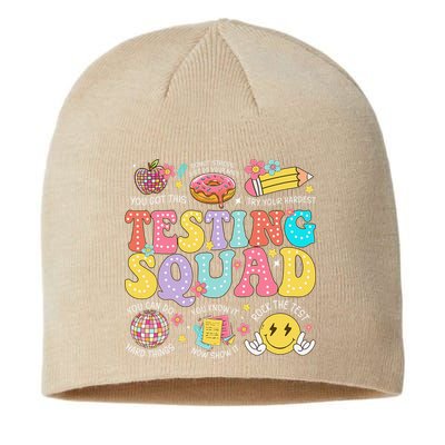 Funny Test Day Motivational Teacher Student Testing Squad Sustainable Beanie