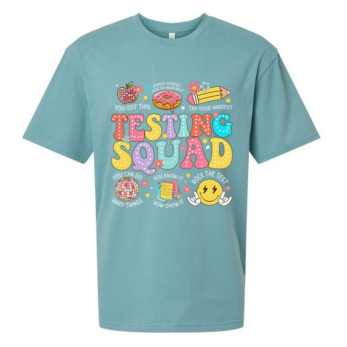 Funny Test Day Motivational Teacher Student Testing Squad Sueded Cloud Jersey T-Shirt