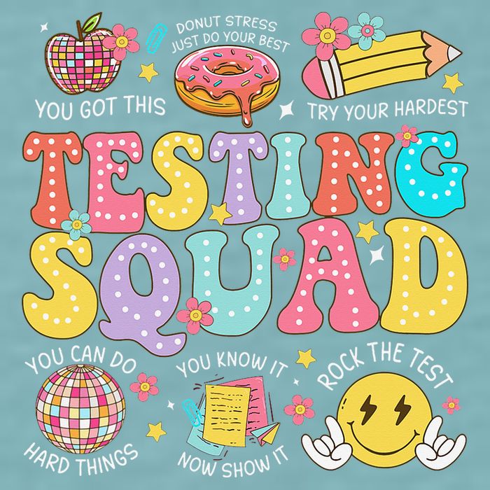 Funny Test Day Motivational Teacher Student Testing Squad Sueded Cloud Jersey T-Shirt