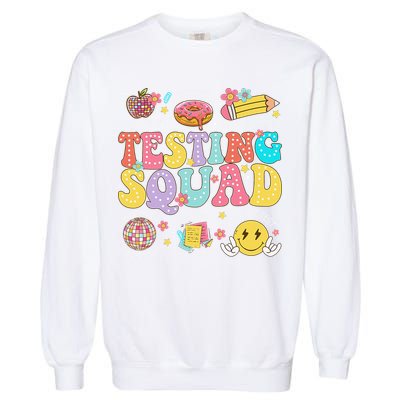 Funny Test Day Motivational Teacher Student Testing Squad Garment-Dyed Sweatshirt