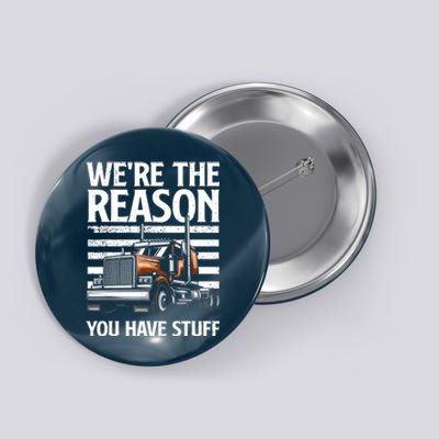 Funny Trucker Design For Women Semi Truck Driver Lover Button