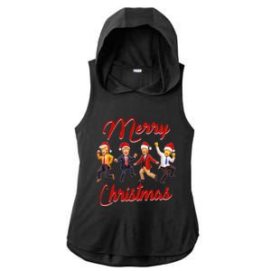 Funny Trump Dance Santa Claus Christmas Xmas Pajamas Holiday Ladies PosiCharge Tri-Blend Wicking Draft Hoodie Tank