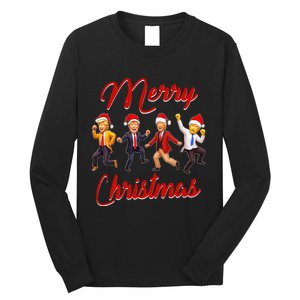 Funny Trump Dance Santa Claus Christmas Xmas Pajamas Holiday Long Sleeve Shirt