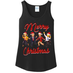 Funny Trump Dance Santa Claus Christmas Xmas Pajamas Holiday Ladies Essential Tank