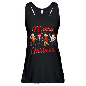 Funny Trump Dance Santa Claus Christmas Xmas Pajamas Holiday Ladies Essential Flowy Tank