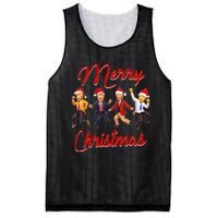 Funny Trump Dance Santa Claus Christmas Xmas Pajamas Holiday Mesh Reversible Basketball Jersey Tank