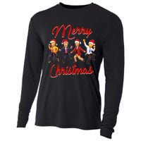 Funny Trump Dance Santa Claus Christmas Xmas Pajamas Holiday Cooling Performance Long Sleeve Crew