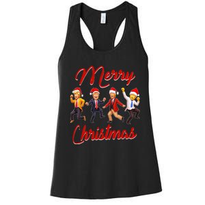 Funny Trump Dance Santa Claus Christmas Xmas Pajamas Holiday Women's Racerback Tank