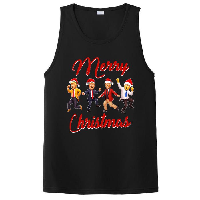 Funny Trump Dance Santa Claus Christmas Xmas Pajamas Holiday PosiCharge Competitor Tank