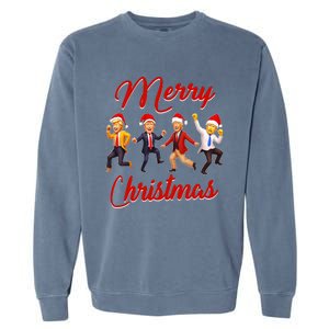 Funny Trump Dance Santa Claus Christmas Xmas Pajamas Holiday Garment-Dyed Sweatshirt