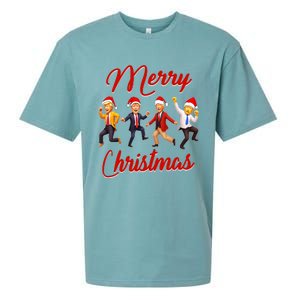 Funny Trump Dance Santa Claus Christmas Xmas Pajamas Holiday Sueded Cloud Jersey T-Shirt