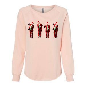 Funny Trump Dance Santa Claus Christmas Light Xmas Holiday Long Sleeve Womens California Wash Sweatshirt