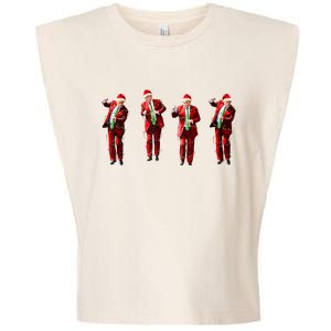 Funny Trump Dance Santa Claus Christmas Light Xmas Holiday Long Sleeve Garment-Dyed Women's Muscle Tee