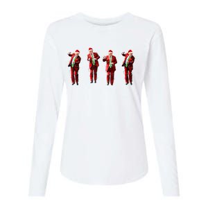 Funny Trump Dance Santa Claus Christmas Light Xmas Holiday Long Sleeve Womens Cotton Relaxed Long Sleeve T-Shirt