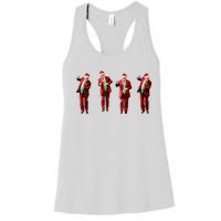 Funny Trump Dance Santa Claus Christmas Light Xmas Holiday Long Sleeve Women's Racerback Tank