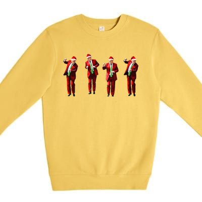 Funny Trump Dance Santa Claus Christmas Xmas Pajamas Holiday Premium Crewneck Sweatshirt