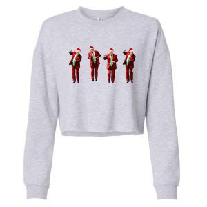 Funny Trump Dance Santa Claus Christmas Xmas Pajamas Holiday Cropped Pullover Crew