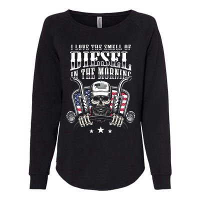 Funny Truck Driver Gift For I Love The Smell Of Diesel Womens California Wash Sweatshirt