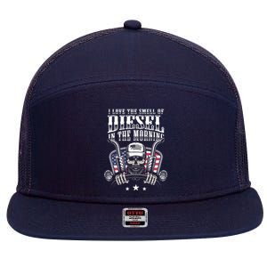 Funny Truck Driver Gift For I Love The Smell Of Diesel 7 Panel Mesh Trucker Snapback Hat