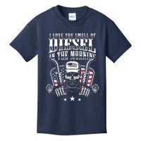 Funny Truck Driver Gift For I Love The Smell Of Diesel Kids T-Shirt