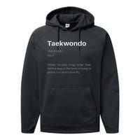 Funny Taekwondo Definition Students Instructors Martial Art Performance Fleece Hoodie