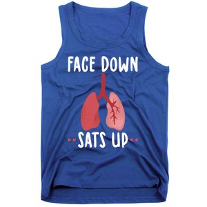 Faces To Down Sats Up Nurse Nursing Respiratory Therapist Gift Tank Top