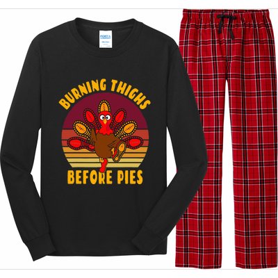 Funny Thanksgiving Day 5k 10k Trot Run Runner Costume  Long Sleeve Pajama Set