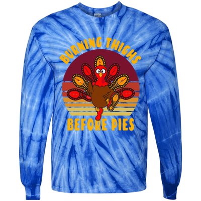 Funny Thanksgiving Day 5k 10k Trot Run Runner Costume  Tie-Dye Long Sleeve Shirt