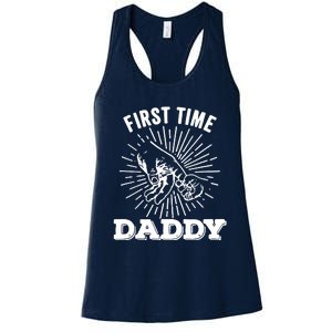 First Time Daddy Dad To Be FatherS Day Women's Racerback Tank