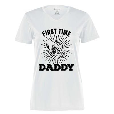 First Time Daddy Dad To Be FatherS Day Women's Momentum V-Neck T-Shirt