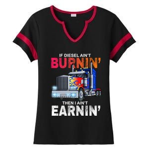 Funny Trucker Diesel Big Rig Semi Trailer Truck Driver Gift Great Gift Ladies Halftime Notch Neck Tee