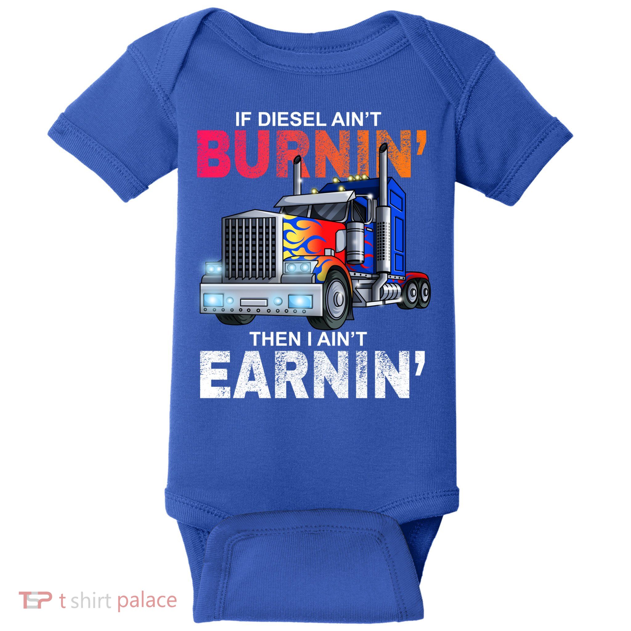 Funny Trucker Diesel Big Rig Semi Trailer Truck Driver Gift Great Gift Baby Bodysuit