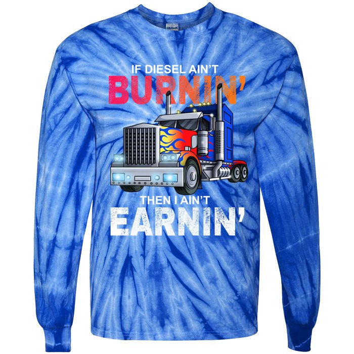 Funny Trucker Diesel Big Rig Semi Trailer Truck Driver Gift Great Gift Tie-Dye Long Sleeve Shirt