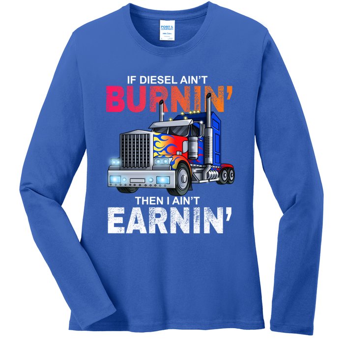 Funny Trucker Diesel Big Rig Semi Trailer Truck Driver Gift Great Gift Ladies Long Sleeve Shirt