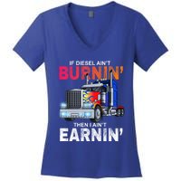 Funny Trucker Diesel Big Rig Semi Trailer Truck Driver Gift Great Gift Women's V-Neck T-Shirt