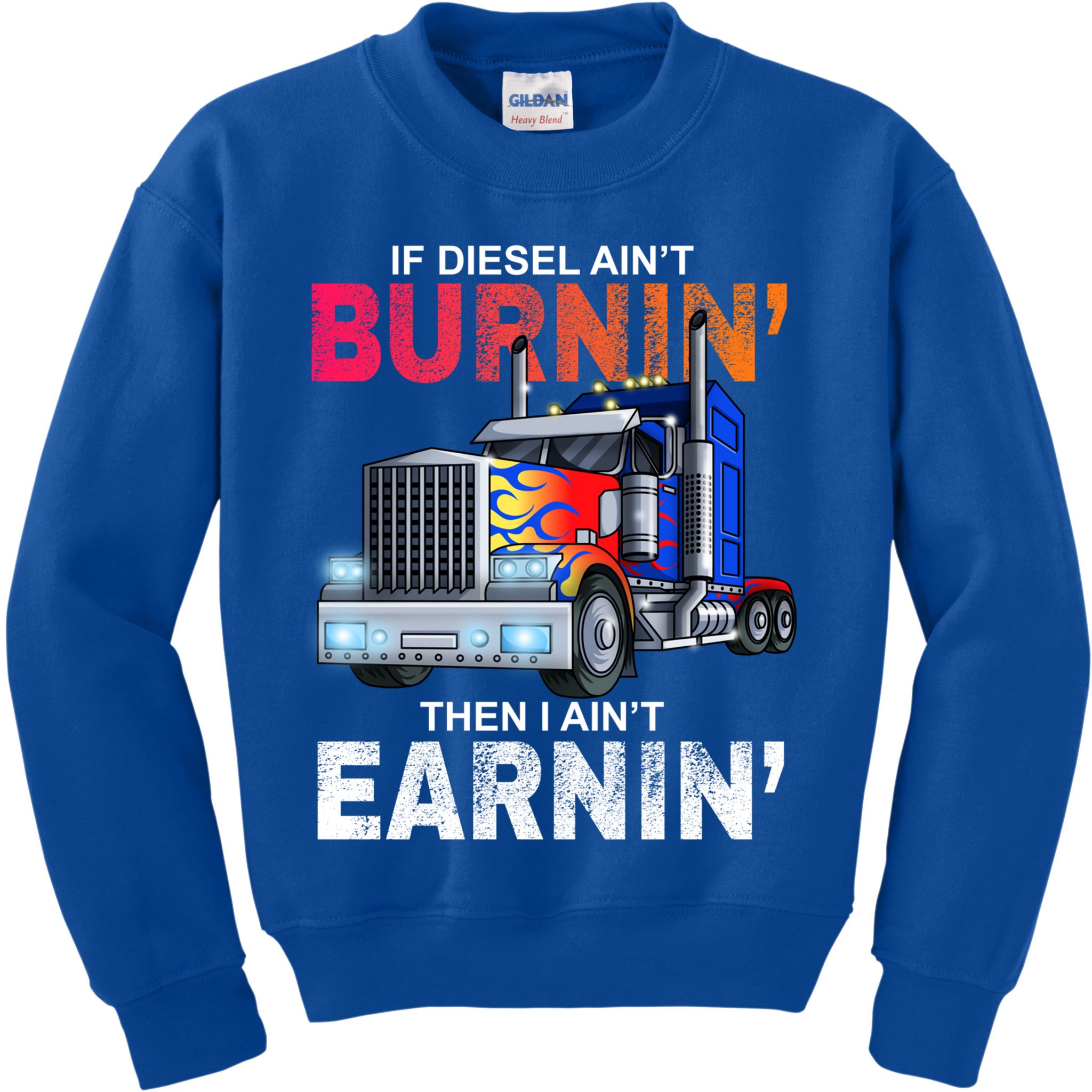 Funny Trucker Diesel Big Rig Semi Trailer Truck Driver Gift Great Gift Kids Sweatshirt