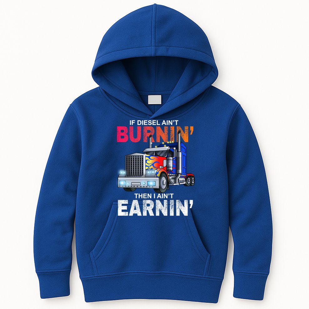 Funny Trucker Diesel Big Rig Semi Trailer Truck Driver Gift Great Gift Kids Hoodie