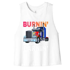 Funny Trucker Diesel Big Rig Semi Trailer Truck Driver Gift Great Gift Women's Racerback Cropped Tank